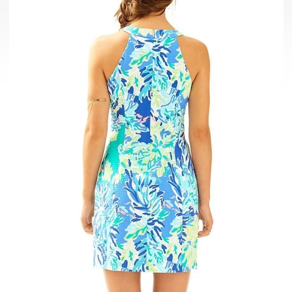 Lilly Pulitzer Pearl Shift Dress Brilliant Blue Wade and Sea Size 6 - Picture 2 of 10